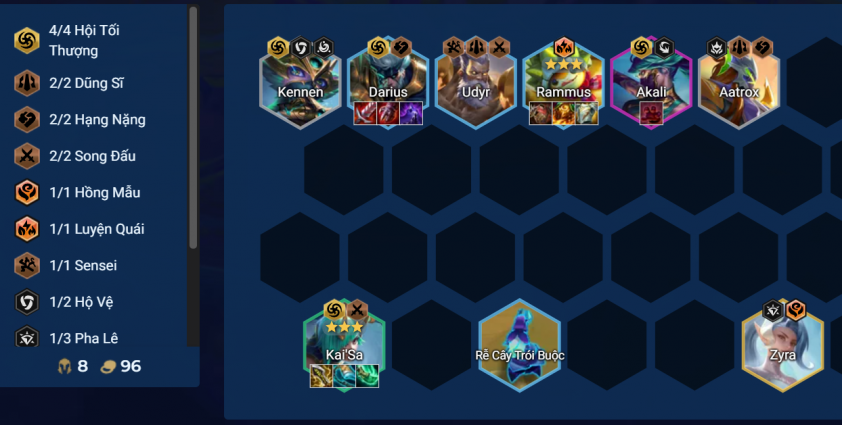 Đội hình Rammus Hội Tối Thượng với Kai'sa và Akali