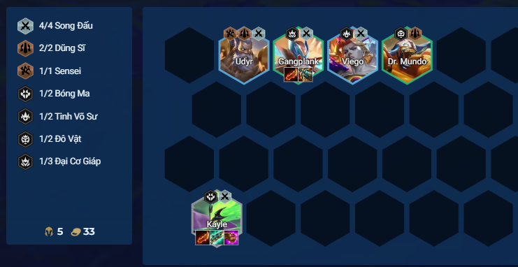 Đội hình đầu game Kayle Song Đấu