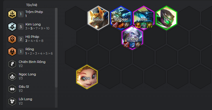 Giai đoạn giữa game đội hình Graves Kim Long Giữa game đội hình Graves Kim Long