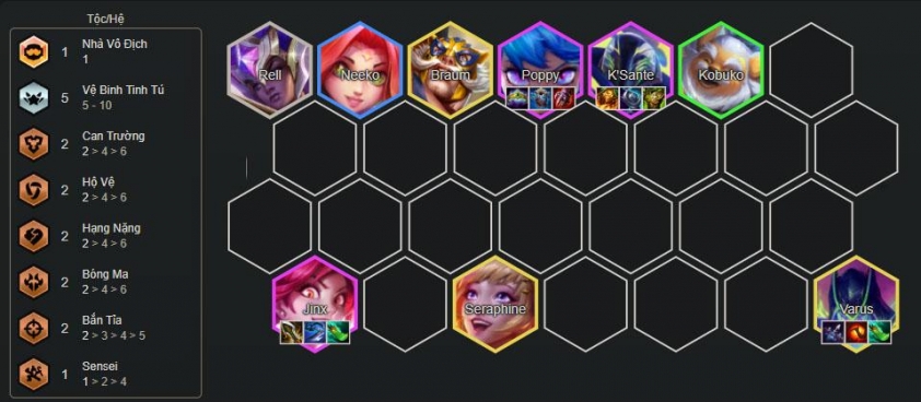 Bố trí đội hình Jinx Fast 9 DTCL mùa 15