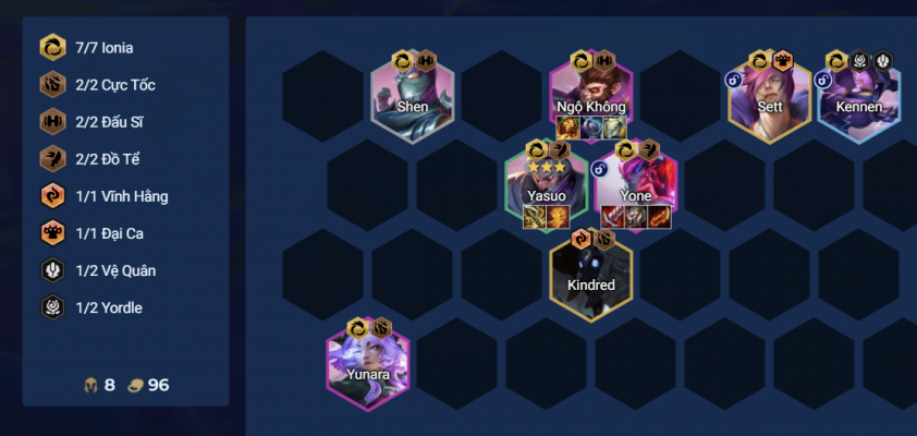 Đội hình Yasuo Ionia DTCL Mùa 16