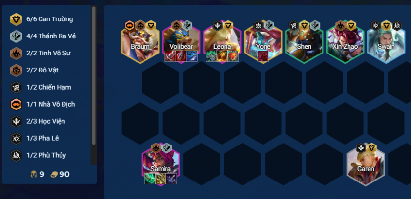 Đội hình Thánh Ra Vẻ Can Trường