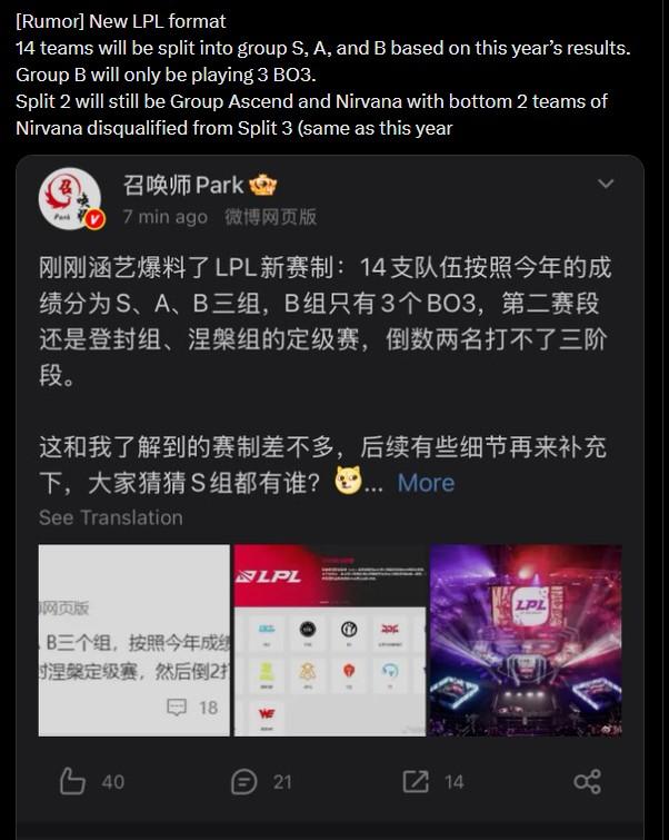 Thể thức thi đấu mới gây tranh cãi tại LPL