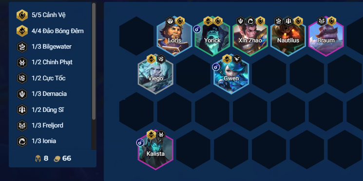 Giữa game đội hình Kalista Cảnh Vệ Chiến thuật giữa game với Kalista Cảnh Vệ