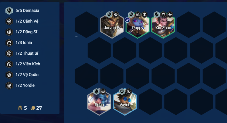 Chiến thuật đầu game đội hình Lux Demacia Bố trí tướng và trang bị đầu trận
