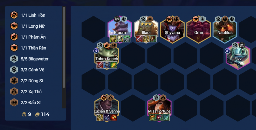 Sắp xếp đội hình Illaoi Bilgewater cuối trận Bố trí đội hình hợp lý