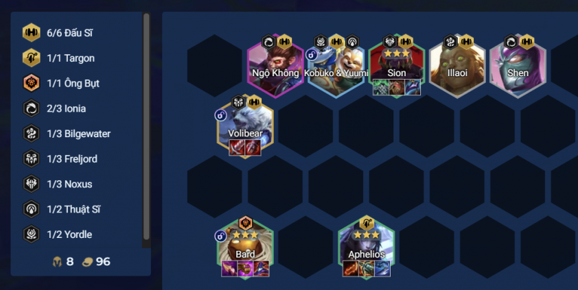 Hoàn thiện đội hình Đấu Sĩ cấp 8