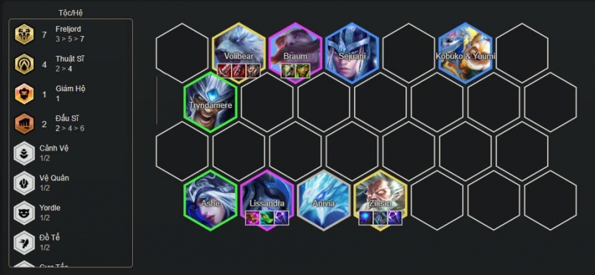 Cuối game đội hình Lissandra Freljord Reroll lấy Lissandra, Braum 2 sao và bổ sung Zilean