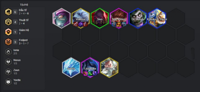 Cuối game đội hình Lissandra Đấu Sĩ Nâng cấp Lissandra, Ngộ Không và hoàn thiện đội hình với Zilean, Volibear