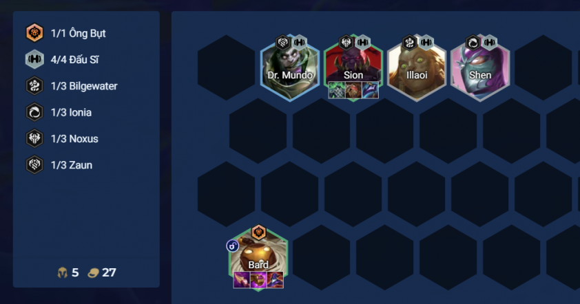 Đội hình Đấu Sĩ giai đoạn đầu game