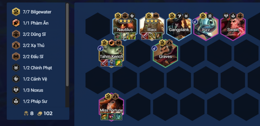 Đội hình Illaoi Bước Nhảy Niềm Tin DTCL Mùa 16 Đội hình Illaoi Bilgewater DTCL Mùa 16