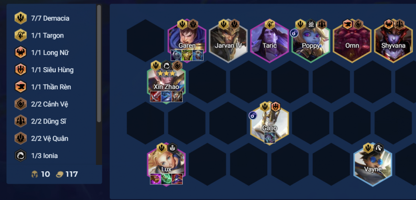 Cách chơi đội hình Xin Zhao Demacia DTCL Mùa 16 Đội hình Xin Zhao Demacia DTCL Mùa 16
